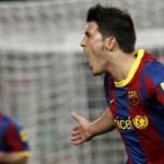 david villa celebrating his goal against Malaga FC