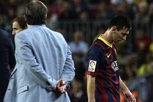 messi substituted against real sociedad