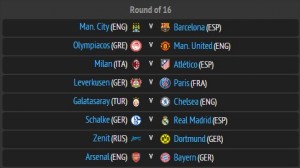Champions League draw 16